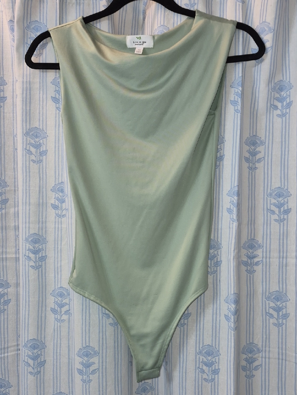 Live In The Moment Sleek Mint Green Sleeveless Bodysuit SZ XS